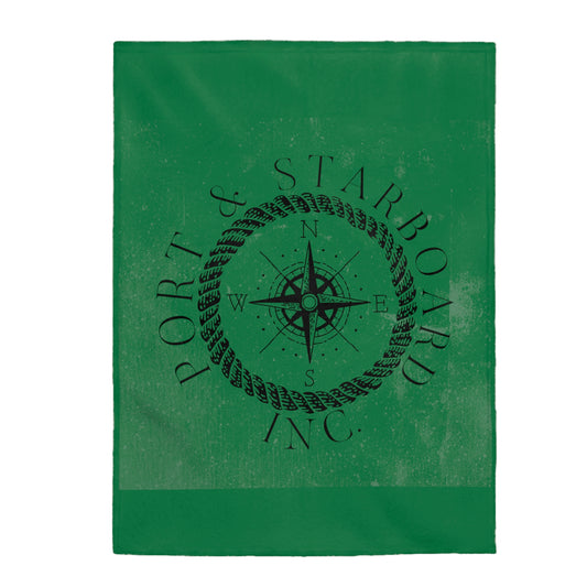 Port & Starboard Inc. Velveteen Plush Blanket - Green